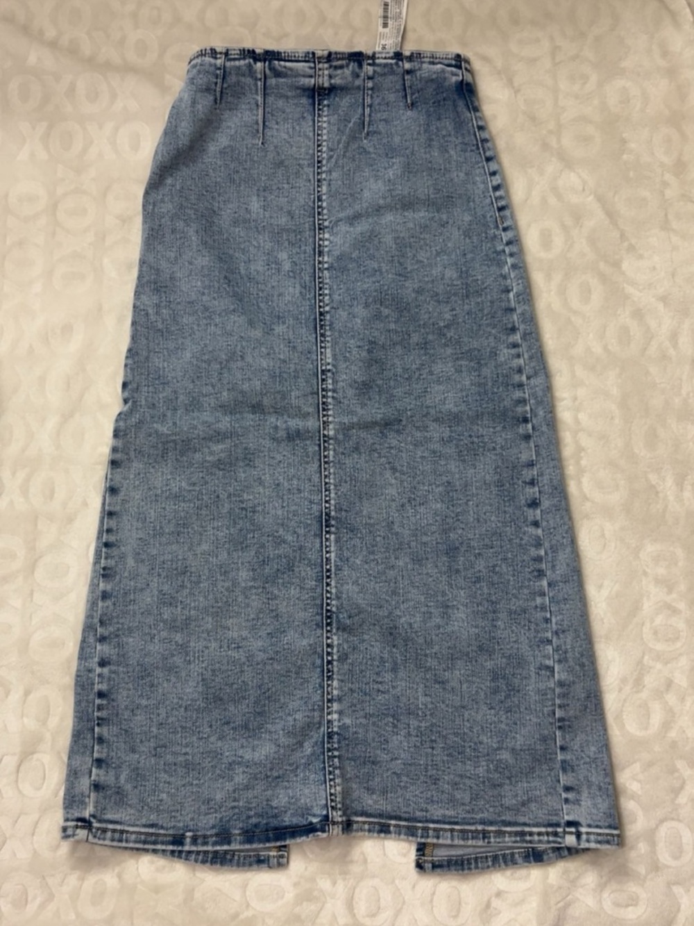 STRADIVARIUS High-Waist Denim Midi Skirt - Light Blue